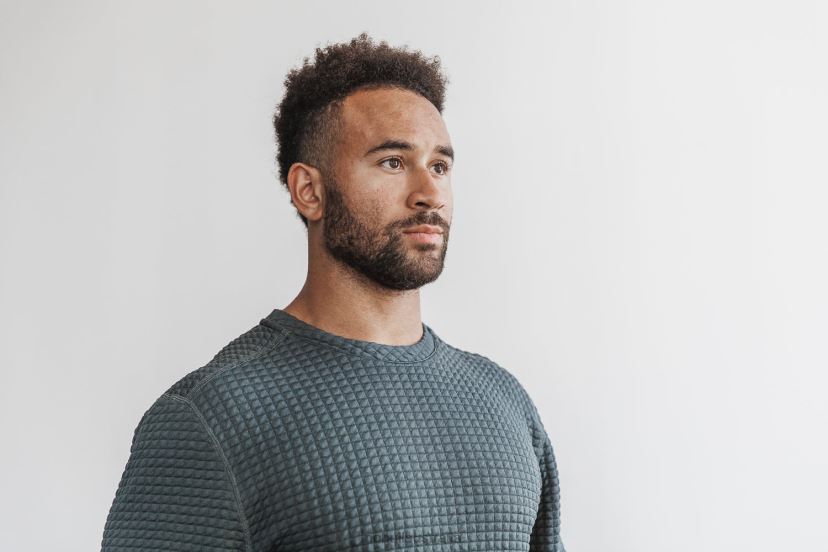 Quilted Crew Pullover XJ4668351Nobull