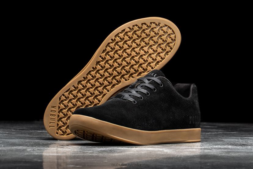 Black Dark Gum Suede Trainer XJ466854Nobull