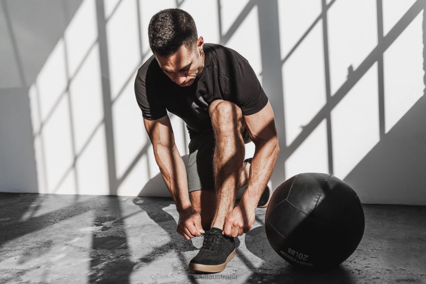 Black Dark Gum Suede Trainer XJ466854Nobull