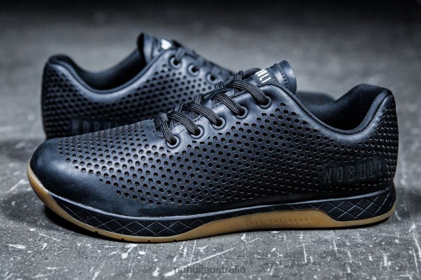 Black Gum Leather Trainer XJ466847Nobull