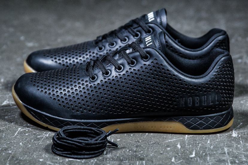 Black Gum Leather Trainer XJ466847Nobull