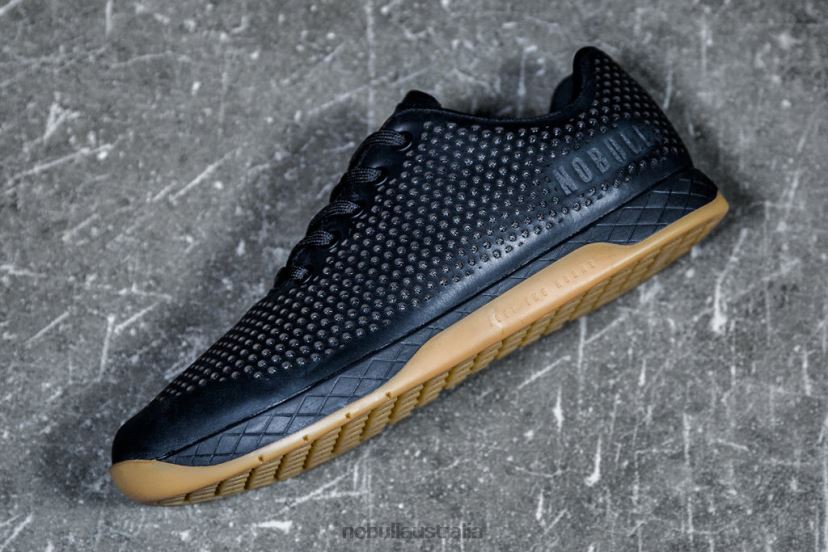 Black Gum Leather Trainer XJ466847Nobull