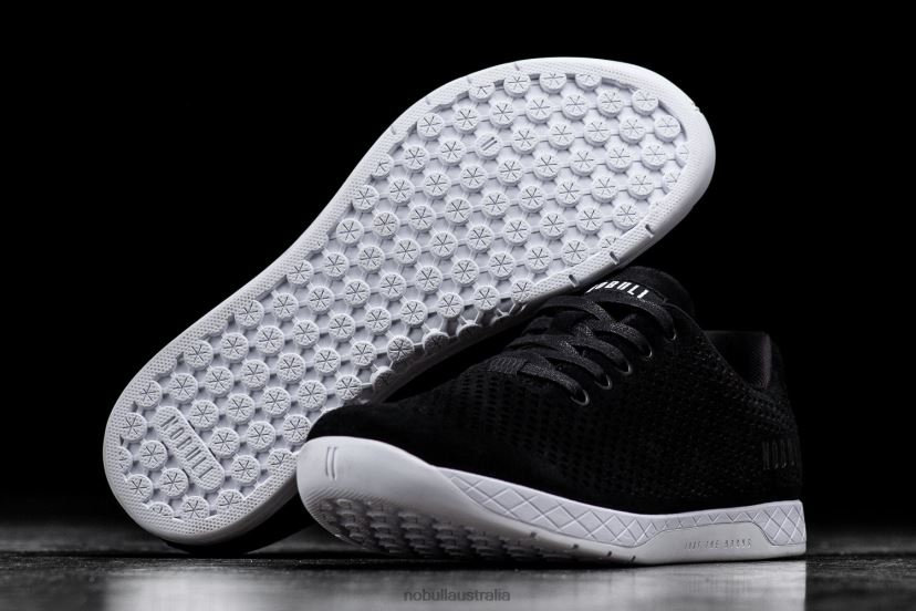 Black White Suede Trainer XJ466852Nobull