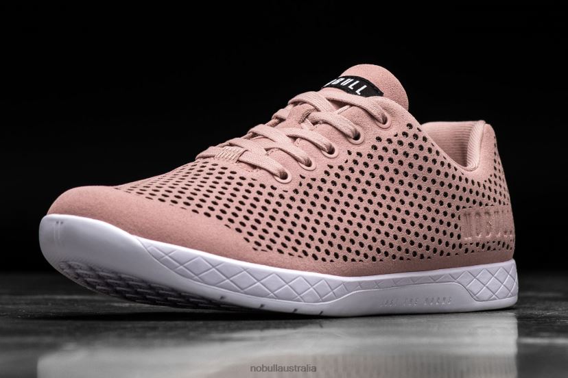Blush White Suede Trainer XJ466872Nobull