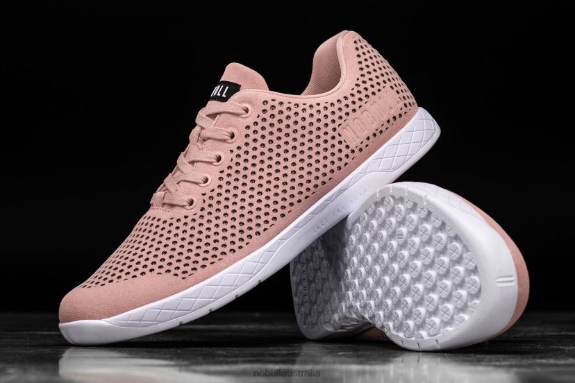 Blush White Suede Trainer XJ466872Nobull