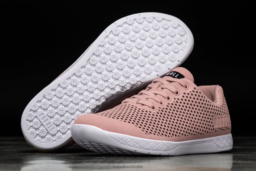 Blush White Suede Trainer XJ466872Nobull