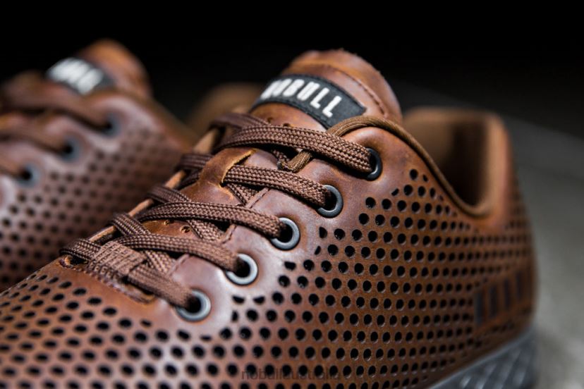 Coffee Grey Leather Trainer XJ466826Nobull