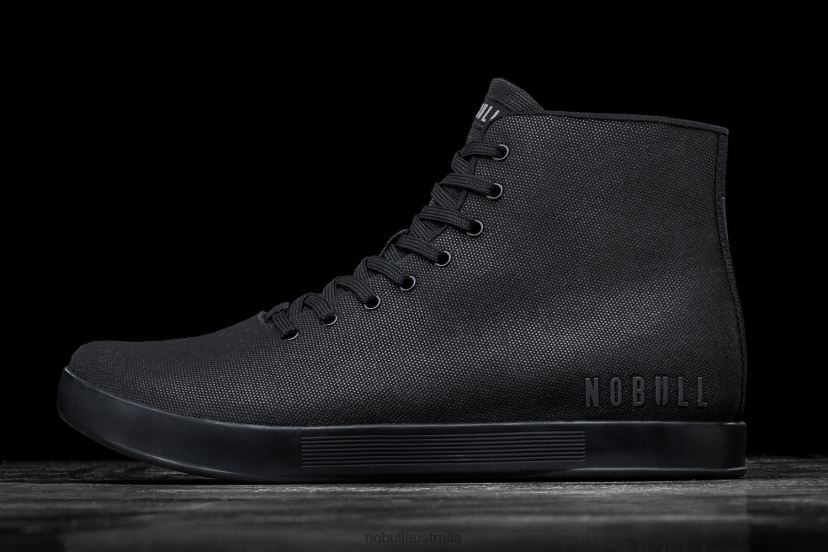 High-Top Black Canvas Trainer XJ466886Nobull