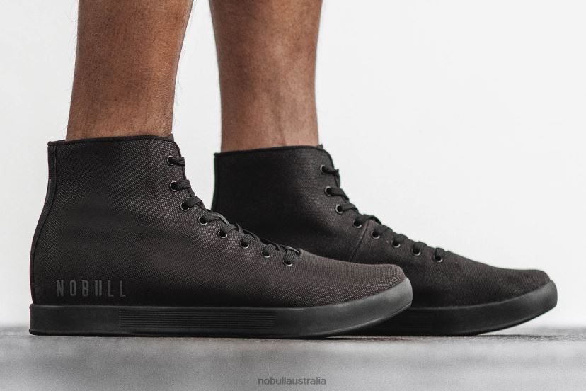 High-Top Black Canvas Trainer XJ466886Nobull