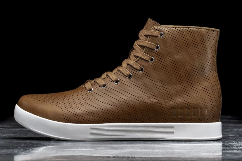 High-Top Chestnut Leather Trainer XJ466877Nobull