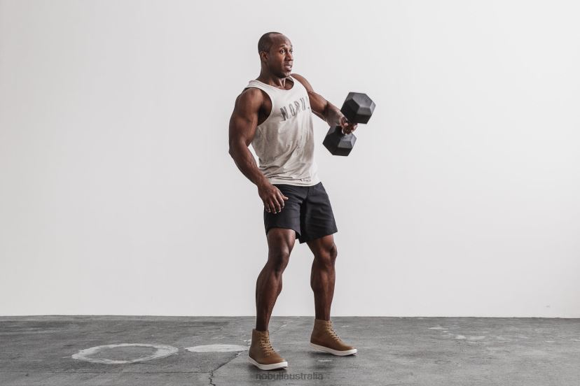 High-Top Chestnut Leather Trainer XJ466877Nobull