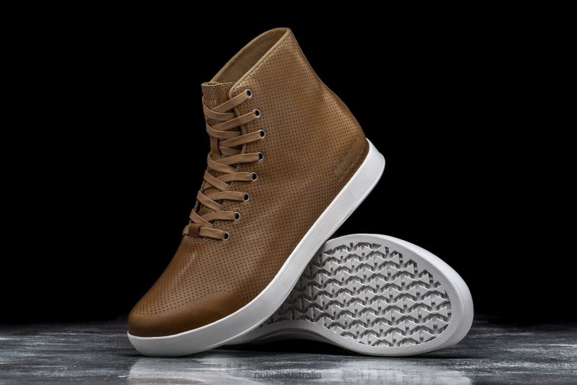 High-Top Chestnut Leather Trainer XJ466877Nobull