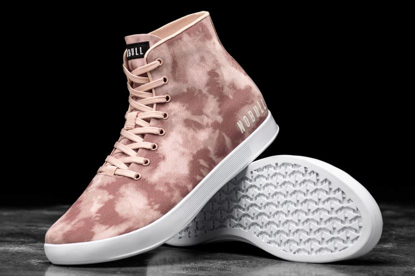 High-Top Dusty Rose Tie-Dye Canvas Trainer XJ466833Nobull