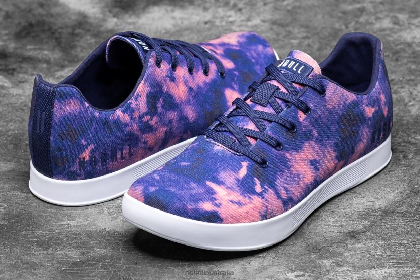 Indigo & Pink Tie-Dye Canvas Trainer XJ466821Nobull