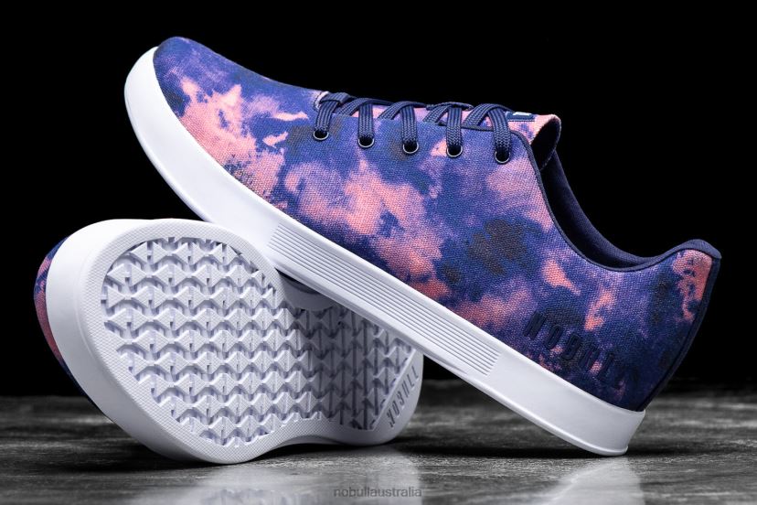 Indigo & Pink Tie-Dye Canvas Trainer XJ466821Nobull