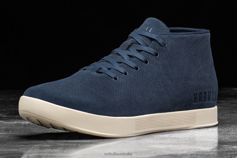 Navy Ivory Suede Mid Trainer XJ466845Nobull