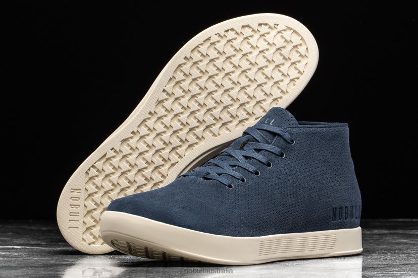 Navy Ivory Suede Mid Trainer XJ466845Nobull