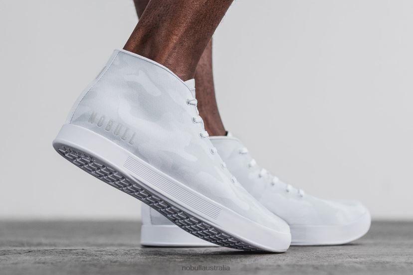 White Camo Canvas Mid Trainer XJ466838Nobull