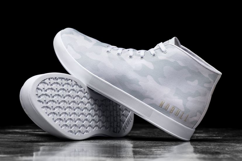White Camo Canvas Mid Trainer XJ466838Nobull