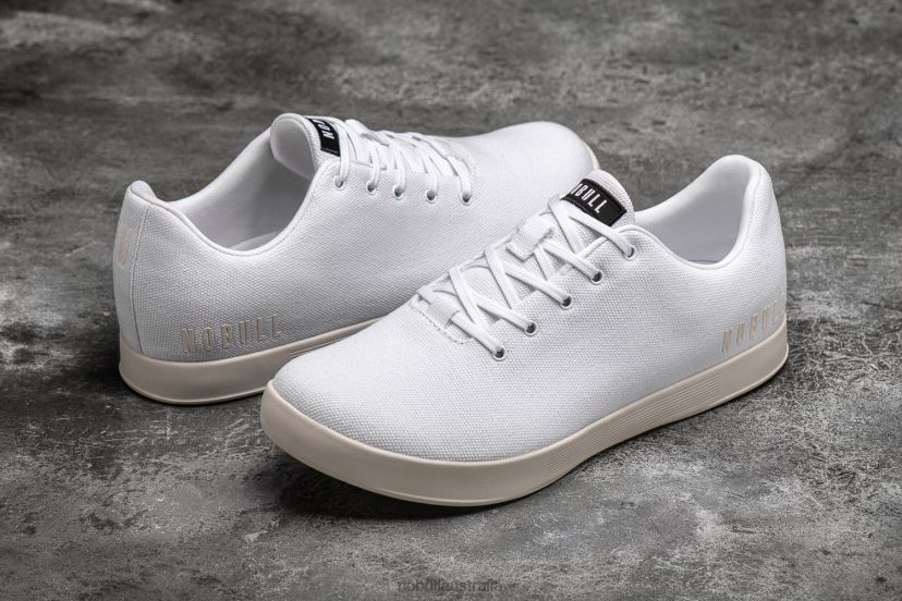 White Ivory Canvas Trainer XJ466810Nobull