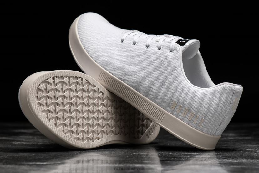 White Ivory Canvas Trainer XJ466810Nobull