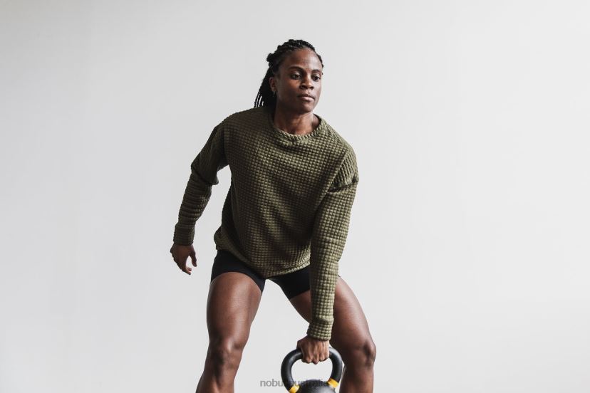 Quilted Crew Pullover XJ4668797Nobull