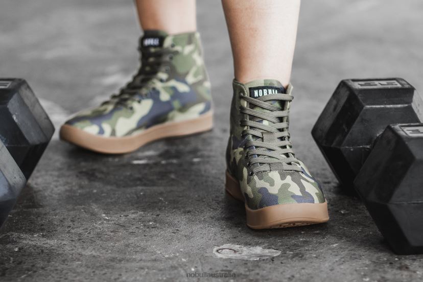 High-Top Forest Camo Canvas Trainer XJ4668533Nobull